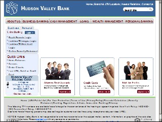 Web site www.hudsonvalleybank.com, Hudson Valley Bank