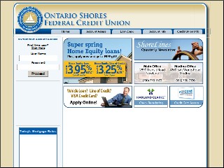 Web site www.osfcu.com, Ontario Shores Federal Credit Union