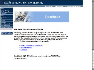 Web site www.sterlingnational.com, Sterling National Bank